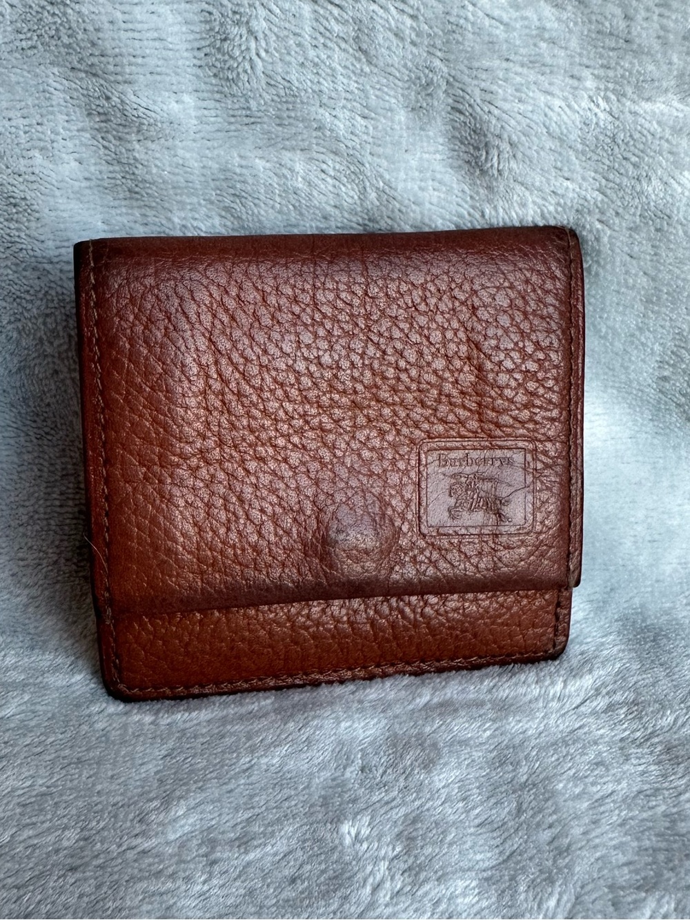 Vintage Burberrys Coin Pouch Brown Leather Nova Check Wallet